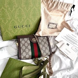 Authentic GUCCI GG CANVAS OPHIDIA MINI
